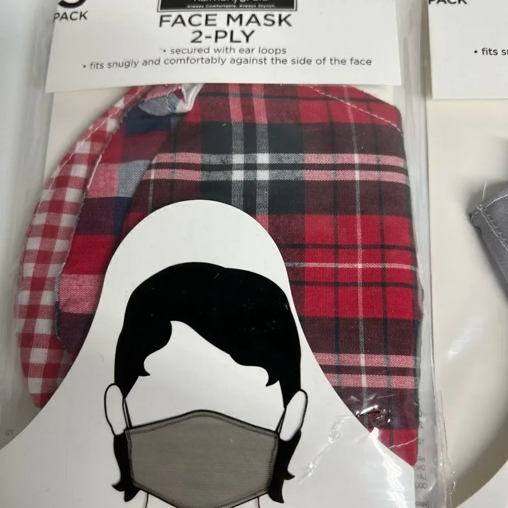 Bundle of 15 masks 2-ply, 1 pack adult size L, 3 - M, 1 kids size NWT